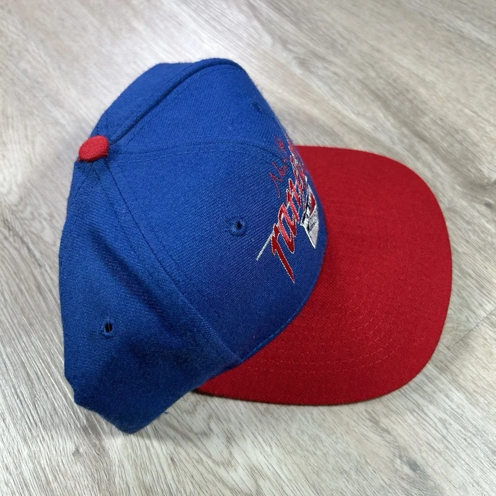 VTG New York Rangers Snapback Hat NHL Hockey Blue Red The Game Wool Cap - Picture 10 of 10